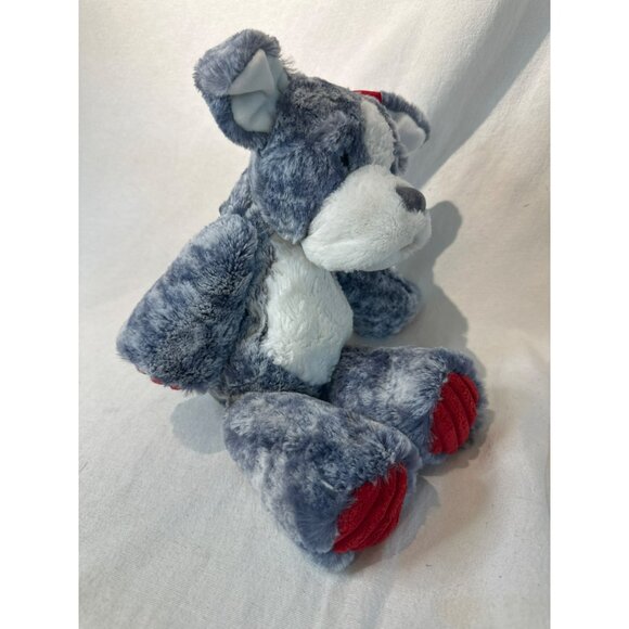 Mary Meyer Gray & White Plush Dog Toy With Red Bow & Heart Patch French Bulldog - Picture 3 of 5